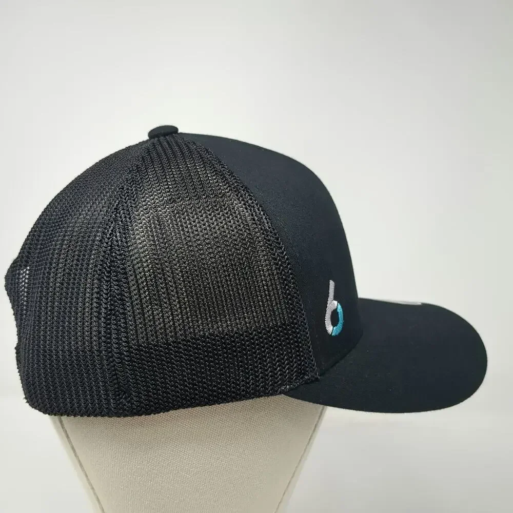 TravisMathew Trucker Hat Black One Size Mesh Snapback Flexfit 110 Curved Brim